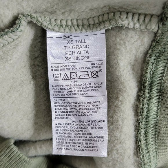 Old Navy Sweatshirt Womens XS Tall Green Camo Crewneck Fleece Lined - Picture 10 of 10